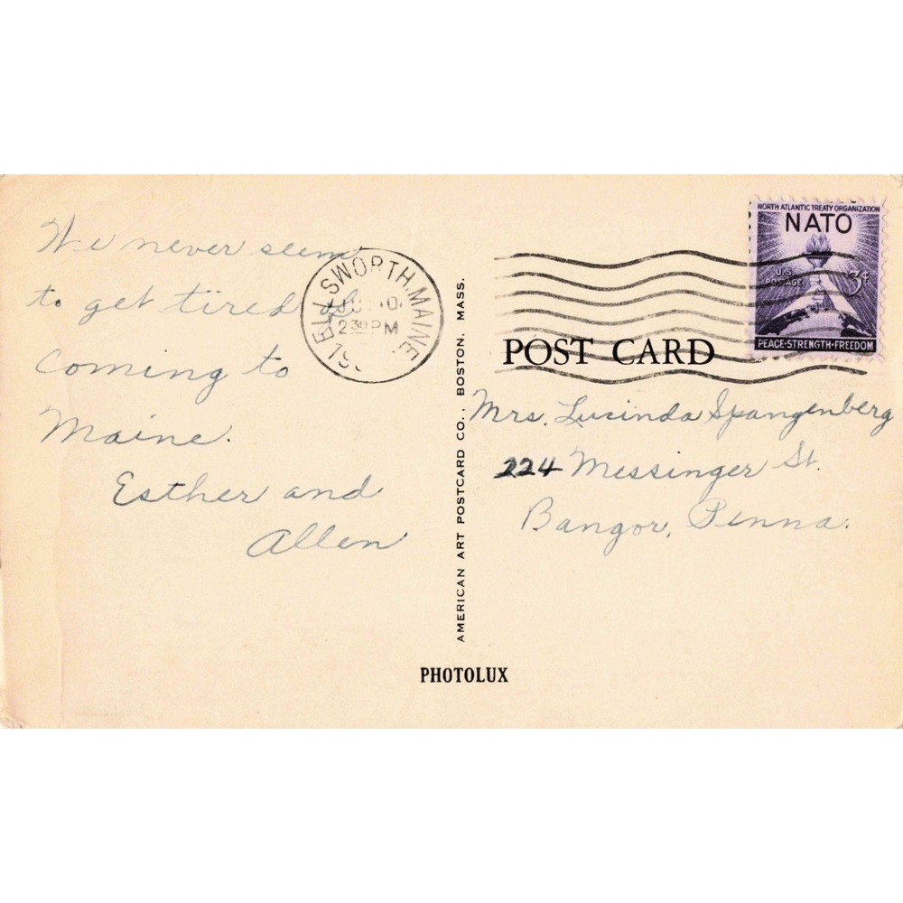 Thunder Hole Bar Harbor Maine Acadia National Park Mt Desert Island Postcard 758 - Picture 2 of 2